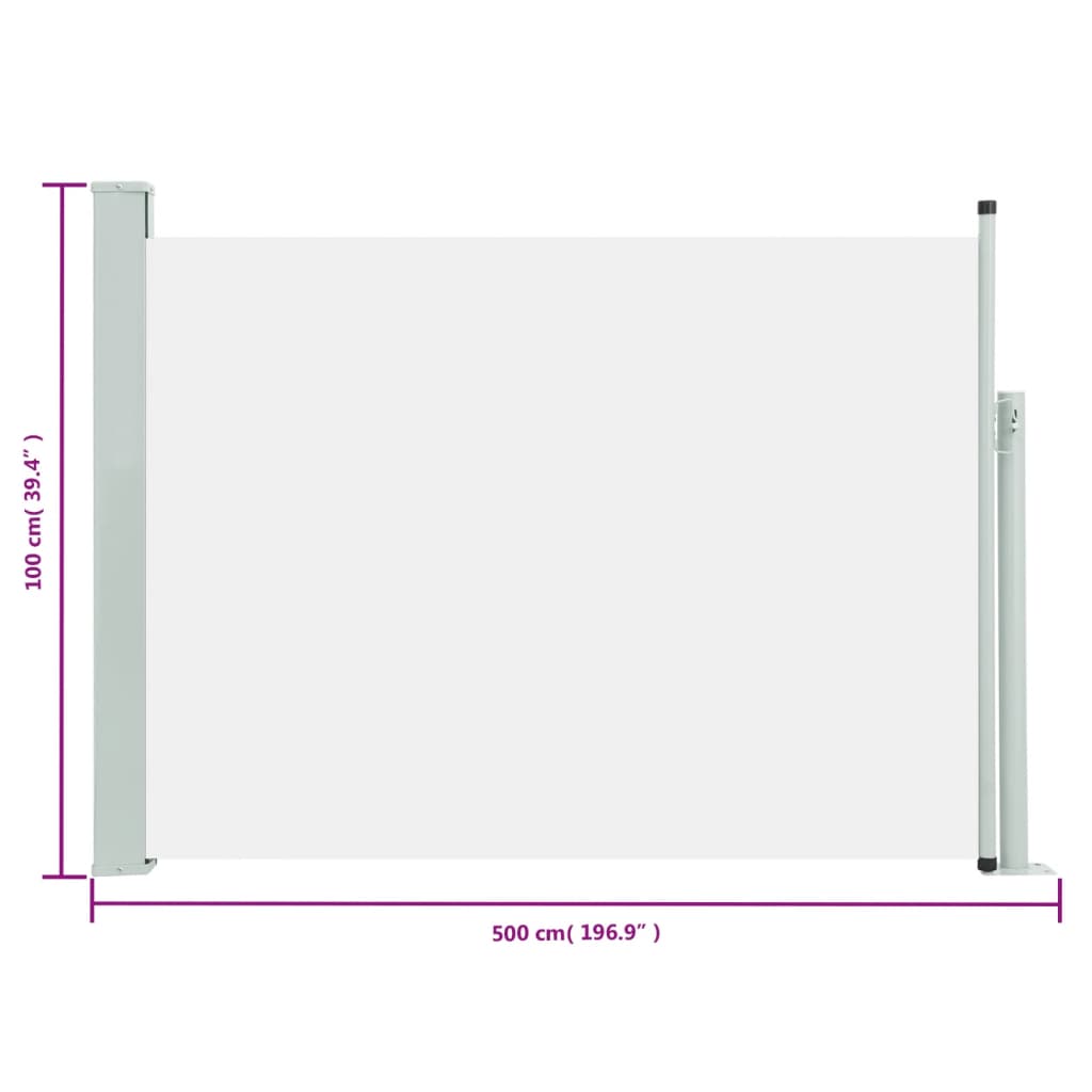 Tuinscherm Uittrekbaar 100 x 500 cm Crème