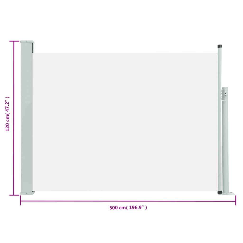 Tuinscherm Uittrekbaar 120X500 Cm Crème 120 x 500 cm