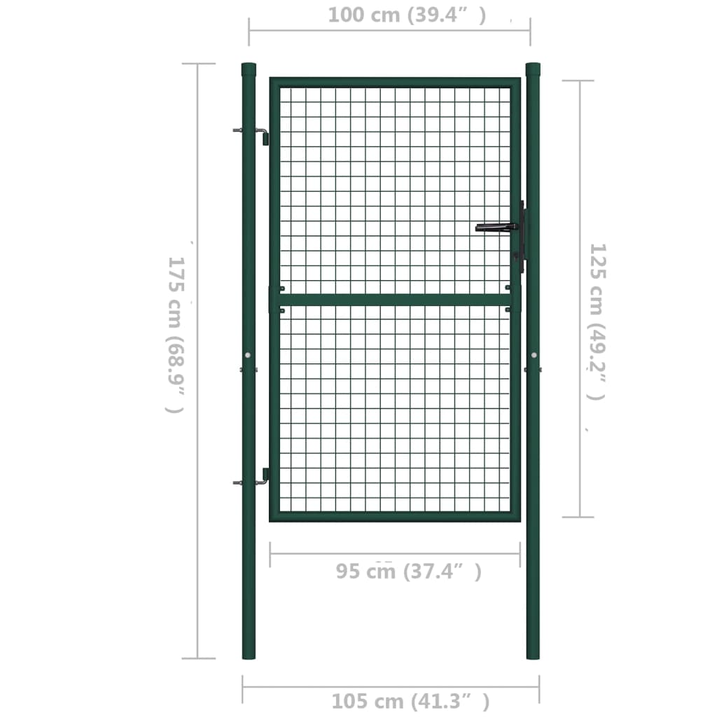 Poort 100X125 Cm Staal Groen 100 x 125 cm