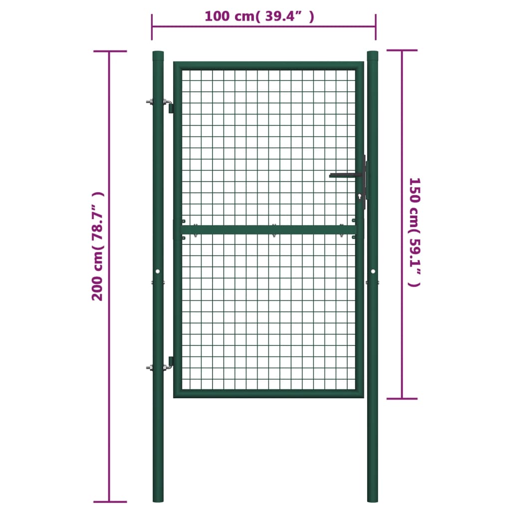 Poort Staal Groen 100 x 150 cm