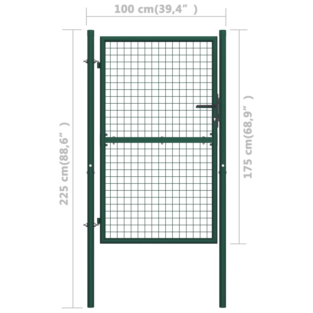 Poort 100X175 Cm Staal Groen 100 x 175 cm