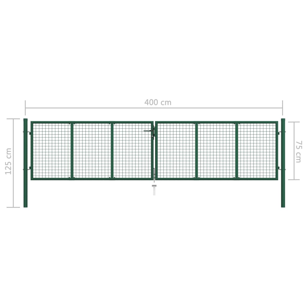 Gaaspoort Staal Groen 400 x 75 cm