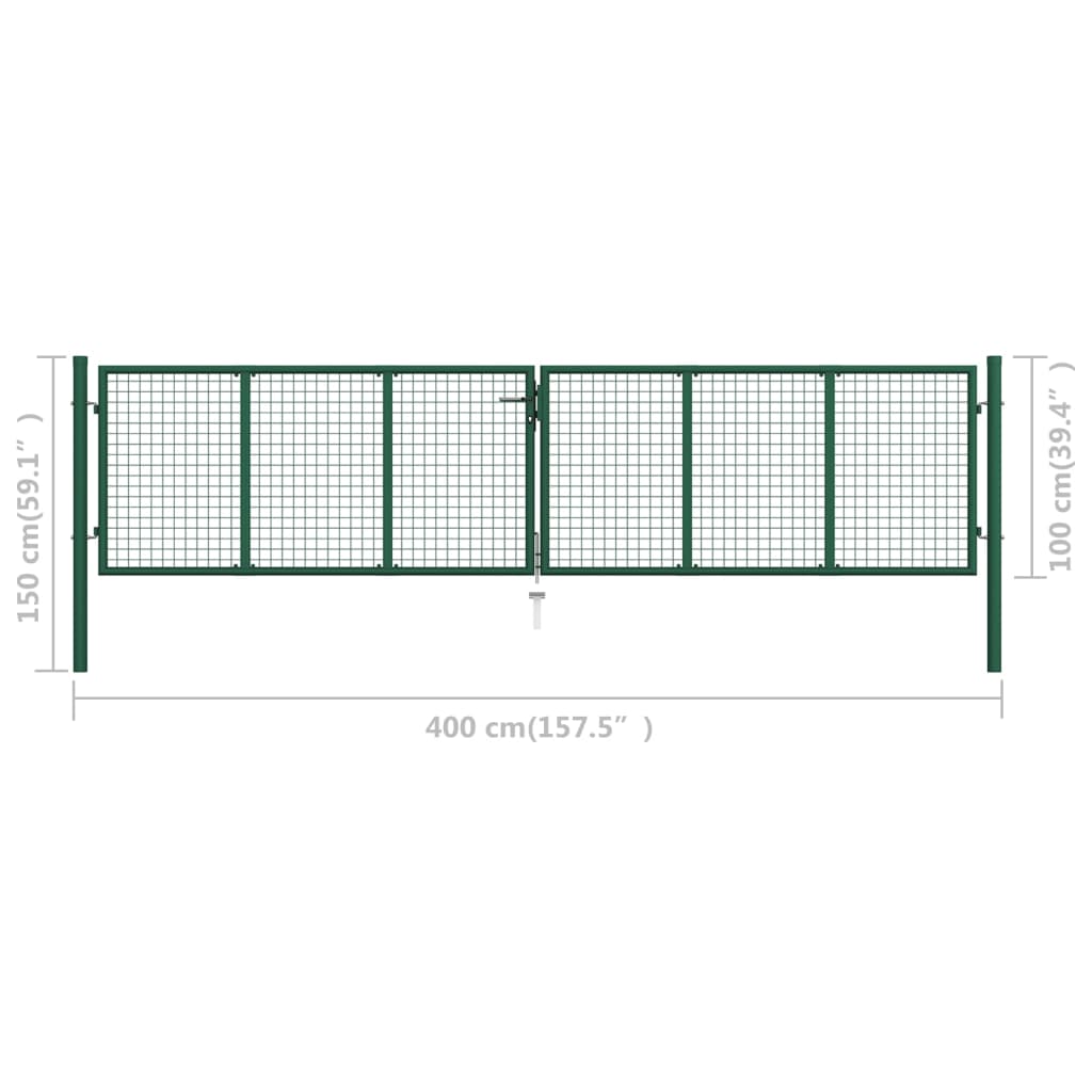 Gaaspoort Staal Groen 400 x 100 cm