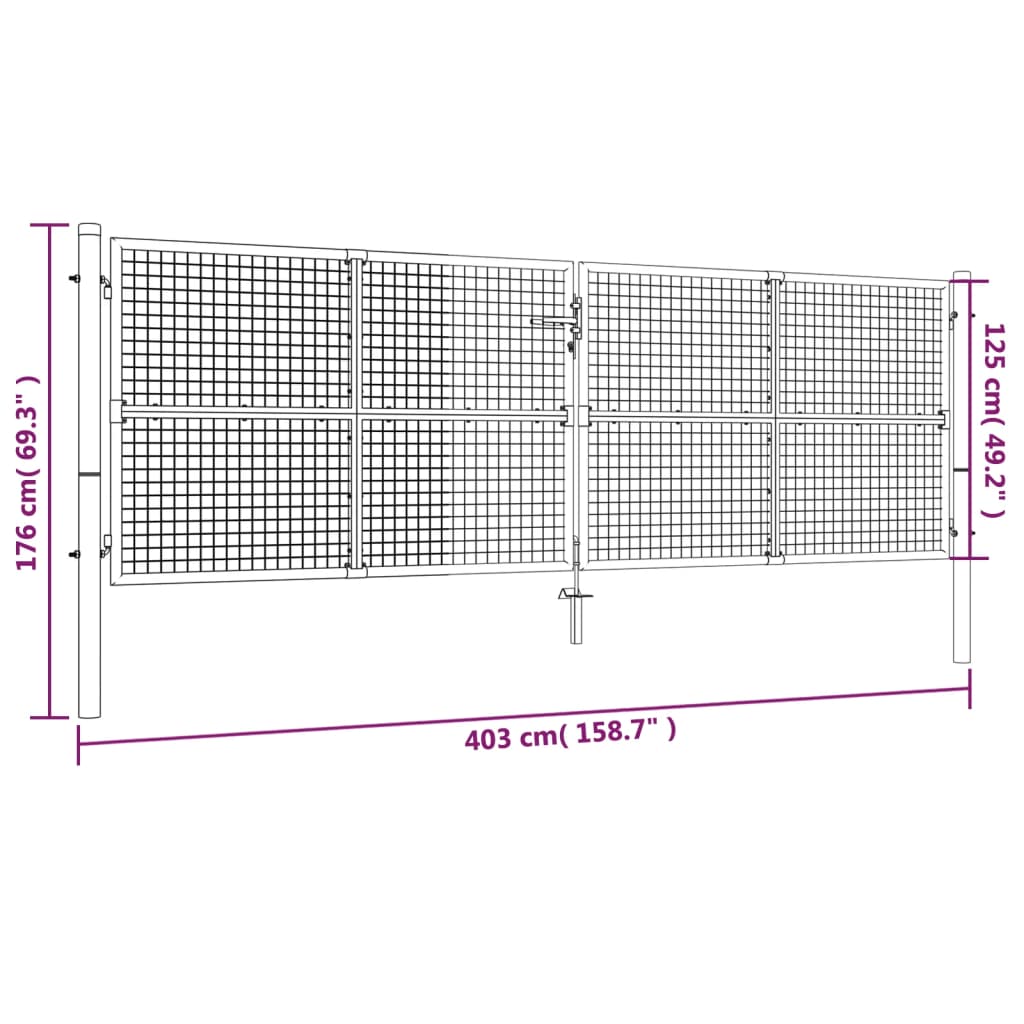 Gaaspoort Staal Groen 400 x 125 cm