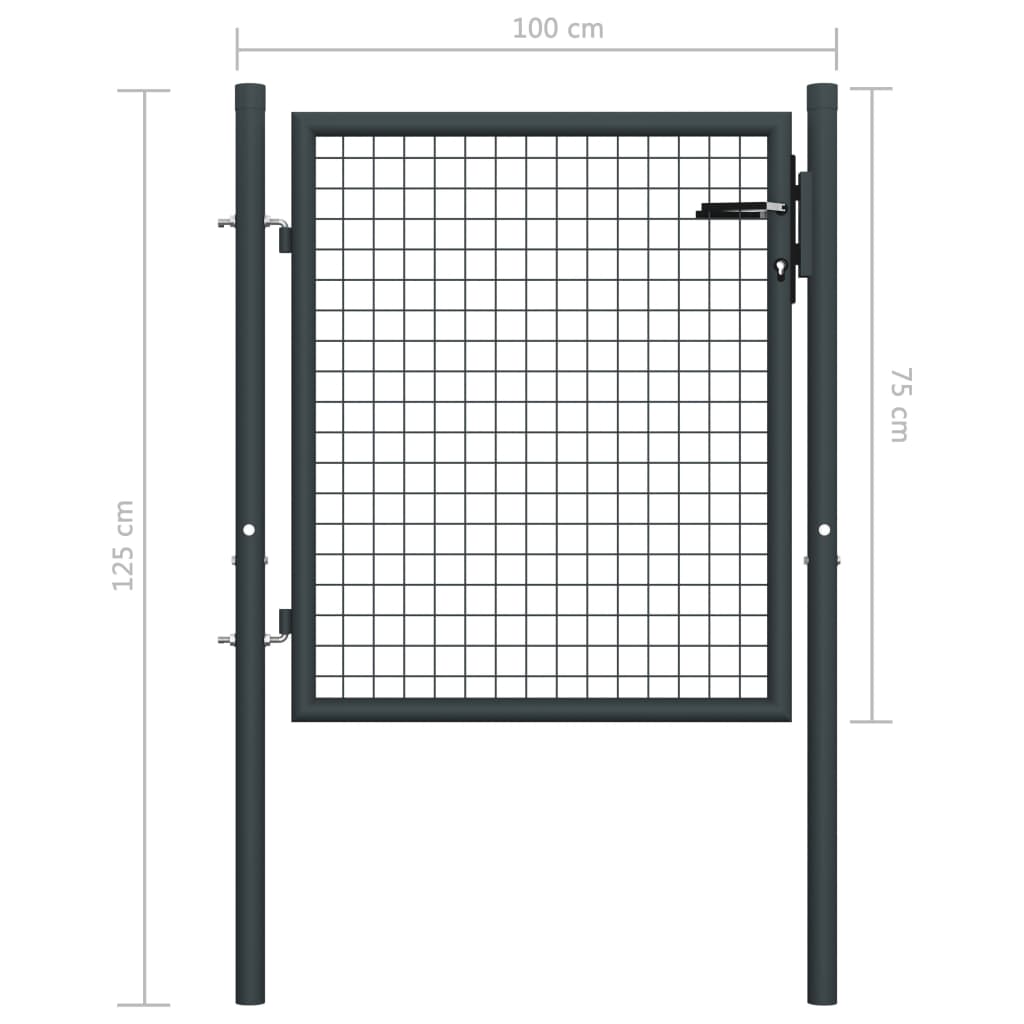 Gaaspoort Gegalvaniseerd Staal Grijs 100 x 125 cm