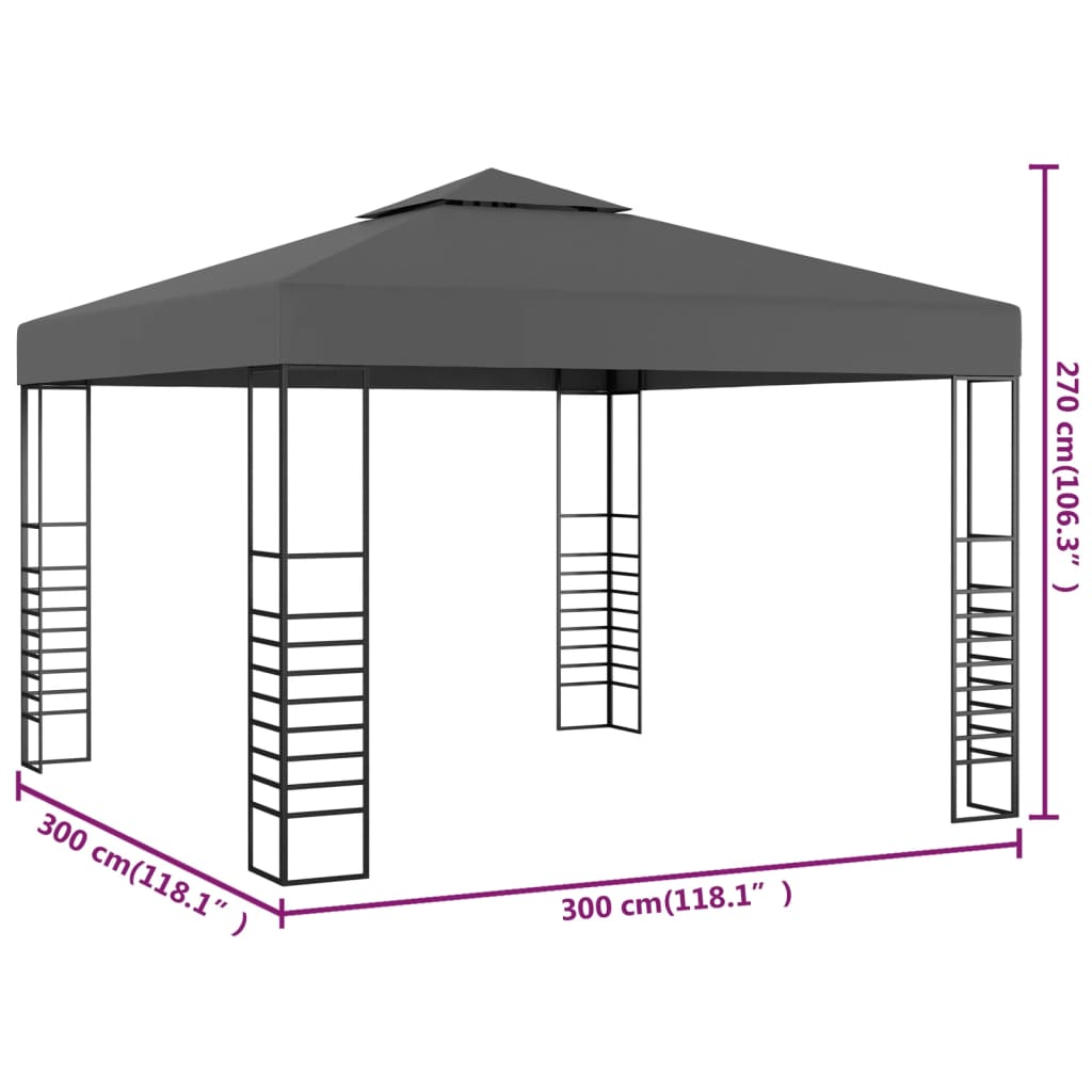 Tuinpaviljoen 3X3 M Antraciet