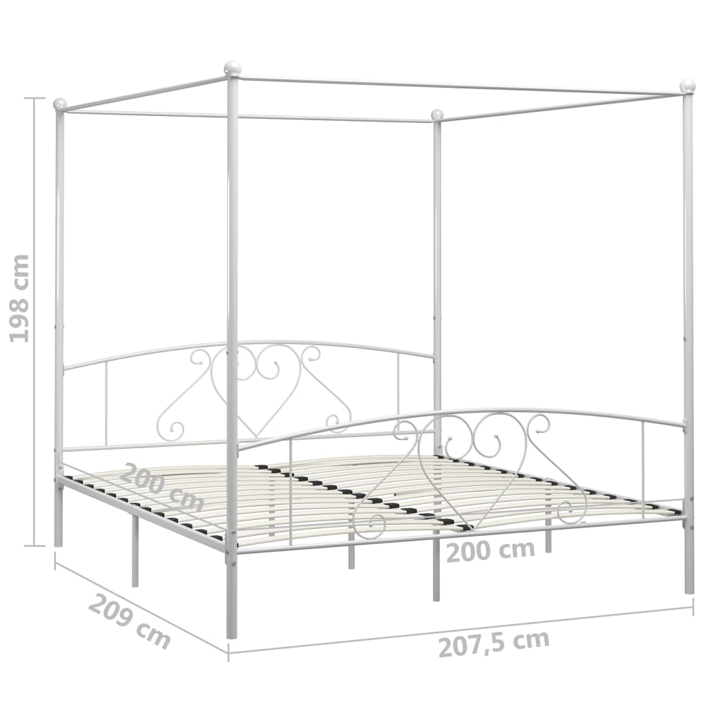 Hemelbedframe Metaal 200 x 200 cm