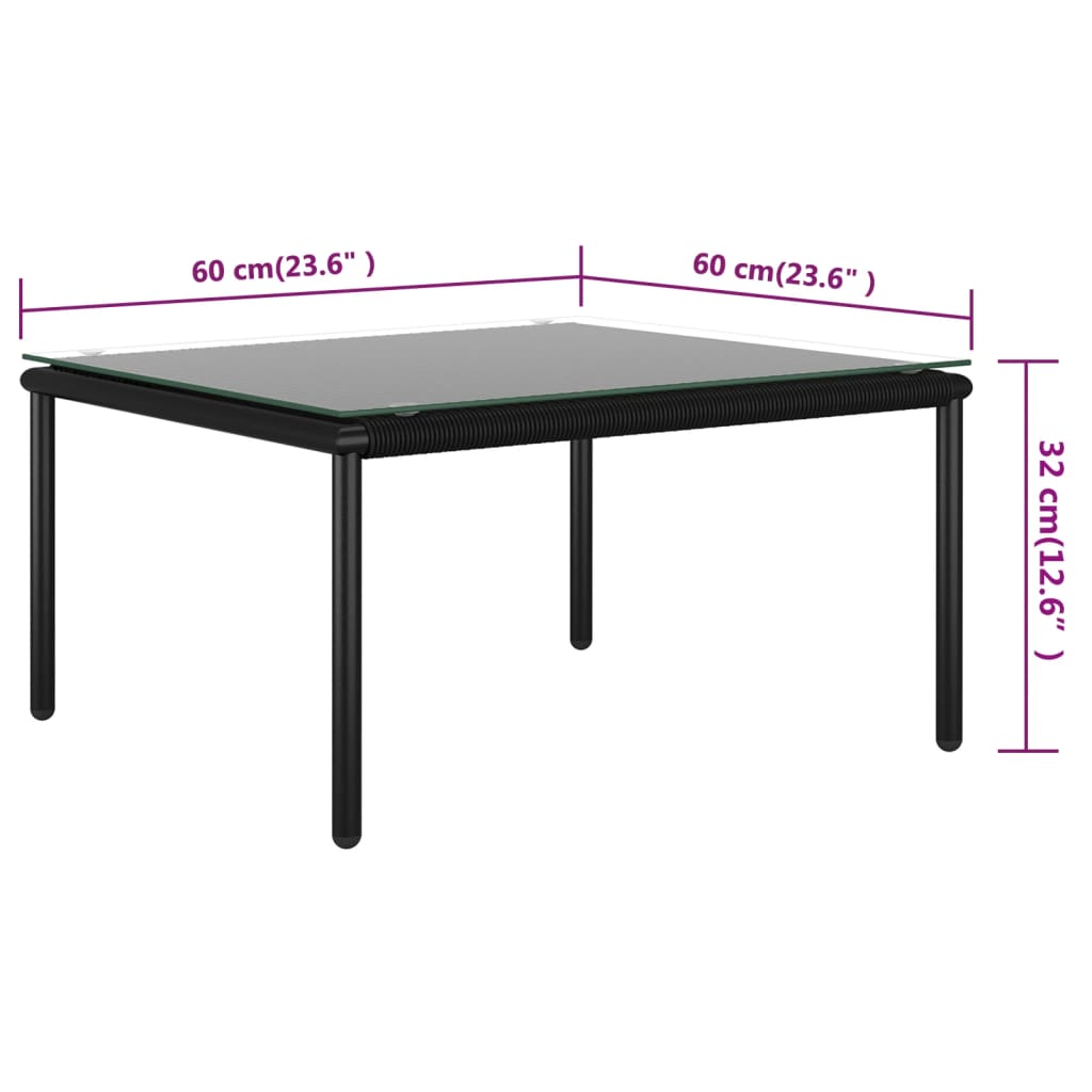 5-Delige Loungeset Met Kussens Pvc Zwart 4x midden + Tafel