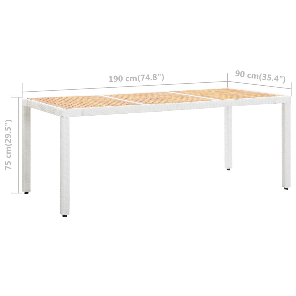 9-delige Tuinset poly rattan wit