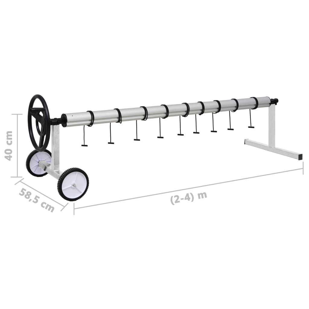 Zwembadhoesroller met roestvrijstalen frame