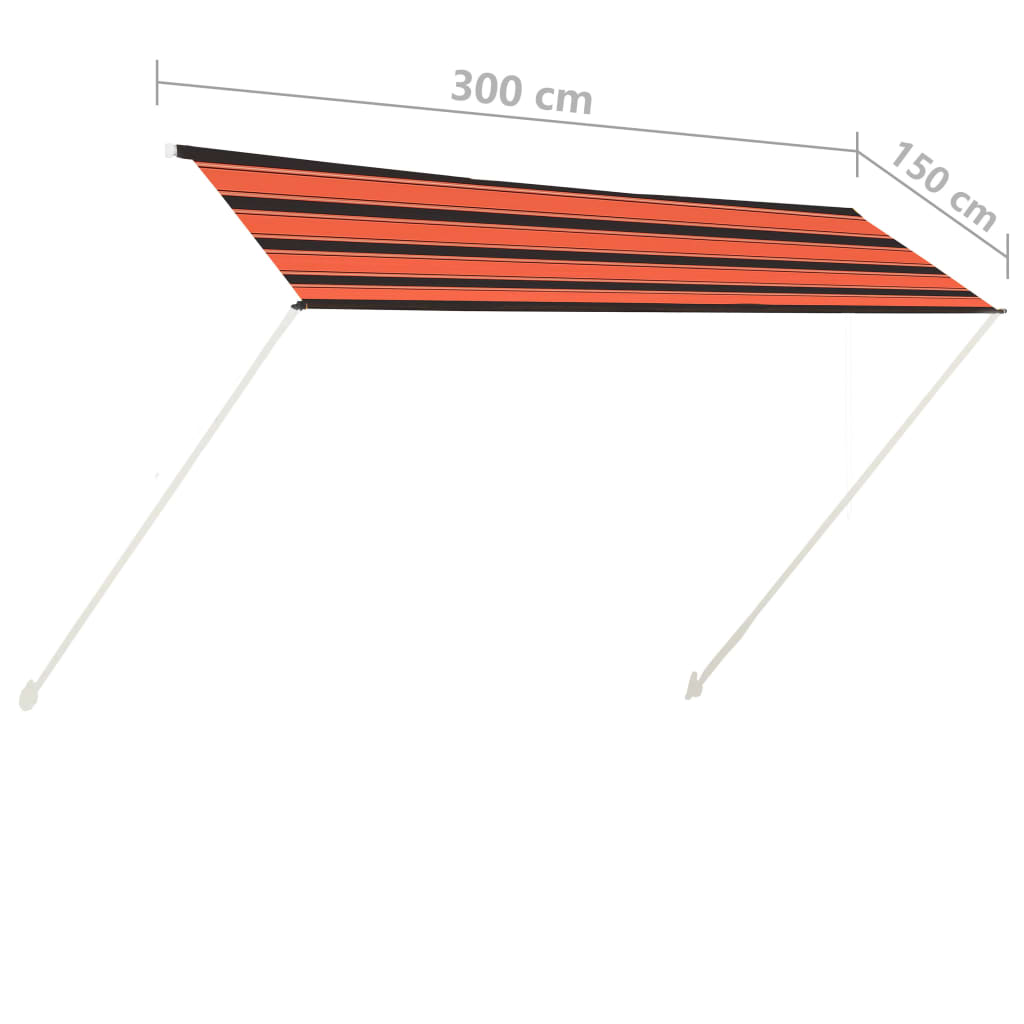 Luifel Uittrekbaar 300 x 150 cm Oranje en bruin