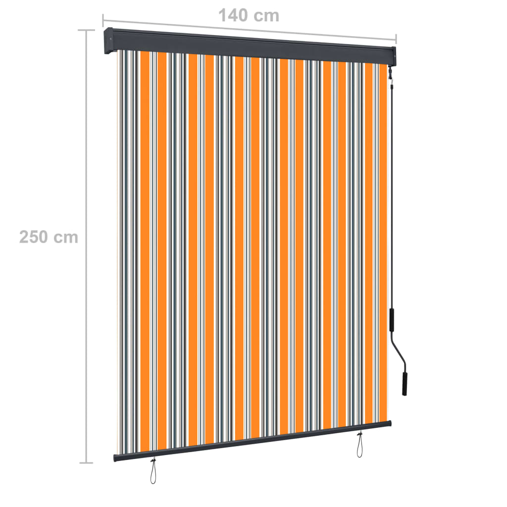 Rolgordijn voor buiten 140x250 cm geel en blauw
