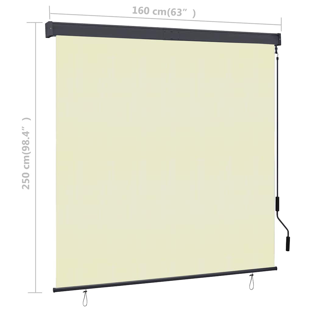 Rolgordijn voor buiten 160x250 cm crème