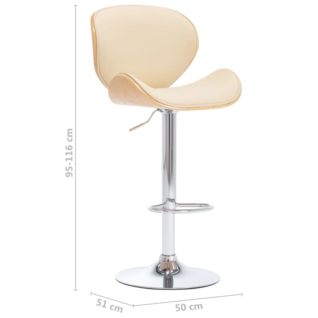 Barkruk Kunstleer Crèmekleurig light brown and cream