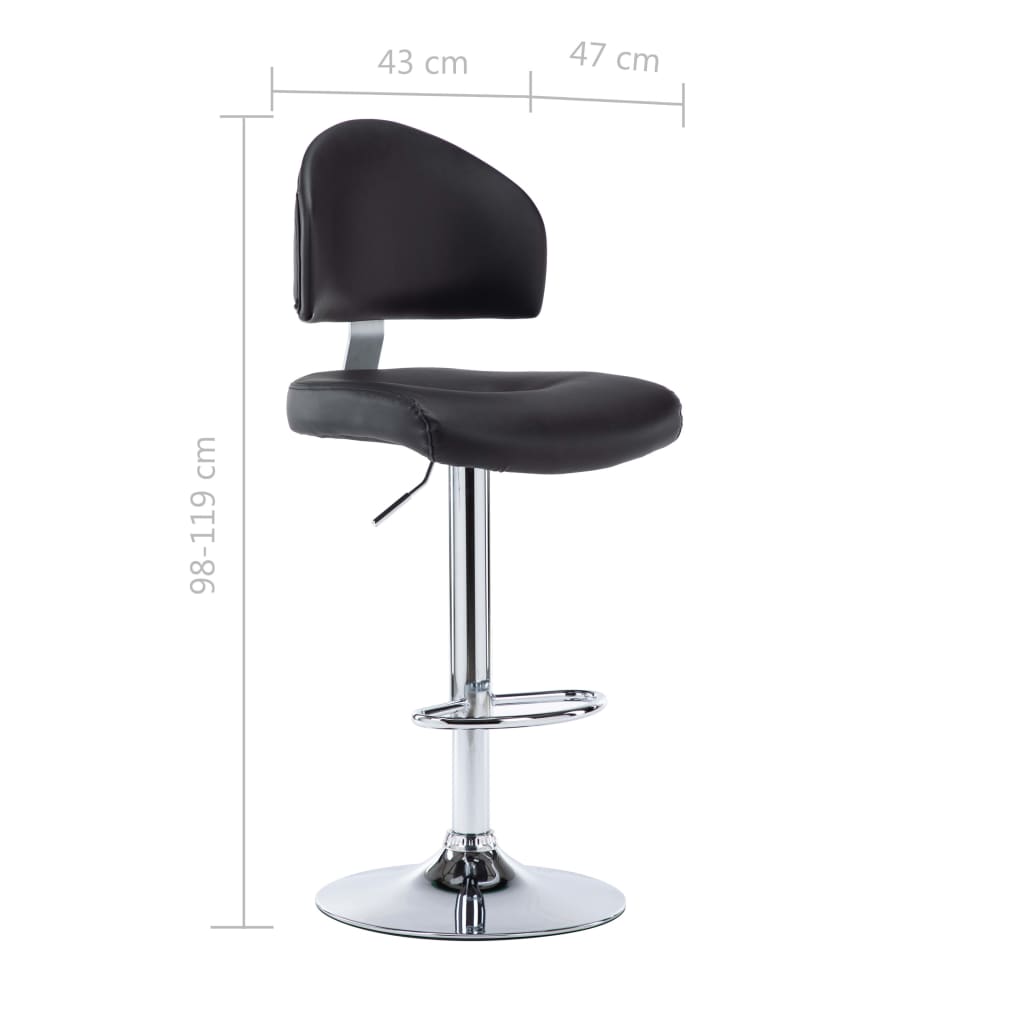 Barstoelen 2 St Kunstleer Zwart