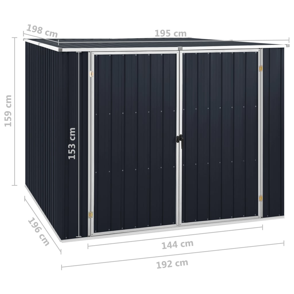 Tuinschuur 195X198X159 Cm Gegalvaniseerd Staal Antraciet