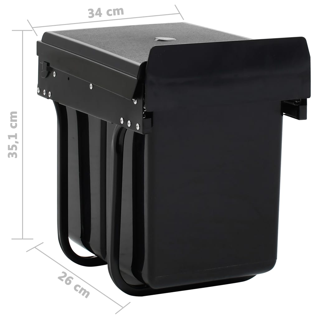 Inbouwprullenbak uittrekbaar soft-close 20 L 1 20 l 34 x 26 x 35.1 cm