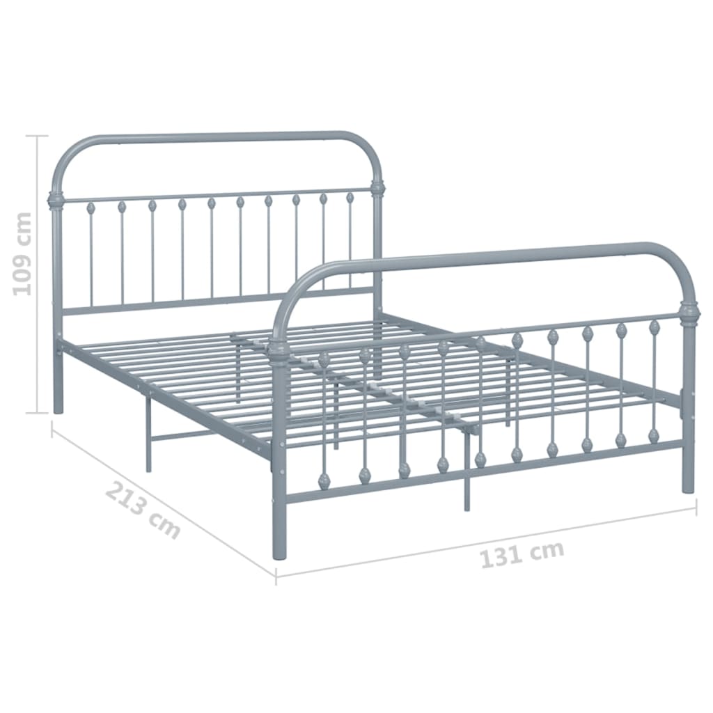 Bedframe Metaal 120 x 200 cm Grijs