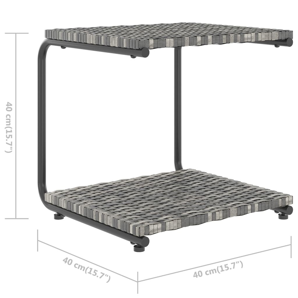 Ligbed met kussens 2-persoons poly rattan grijs