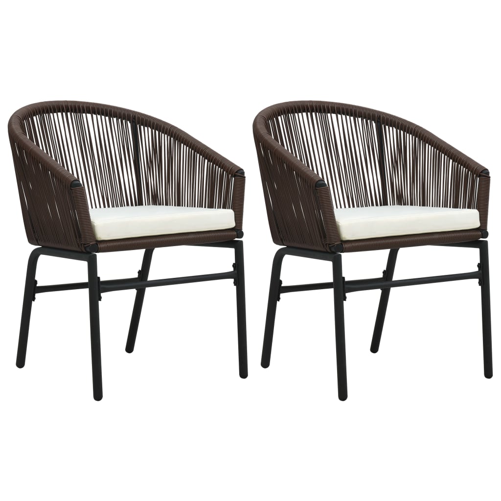 Tuinstoelen 2 St Pe-Rattan Zwart