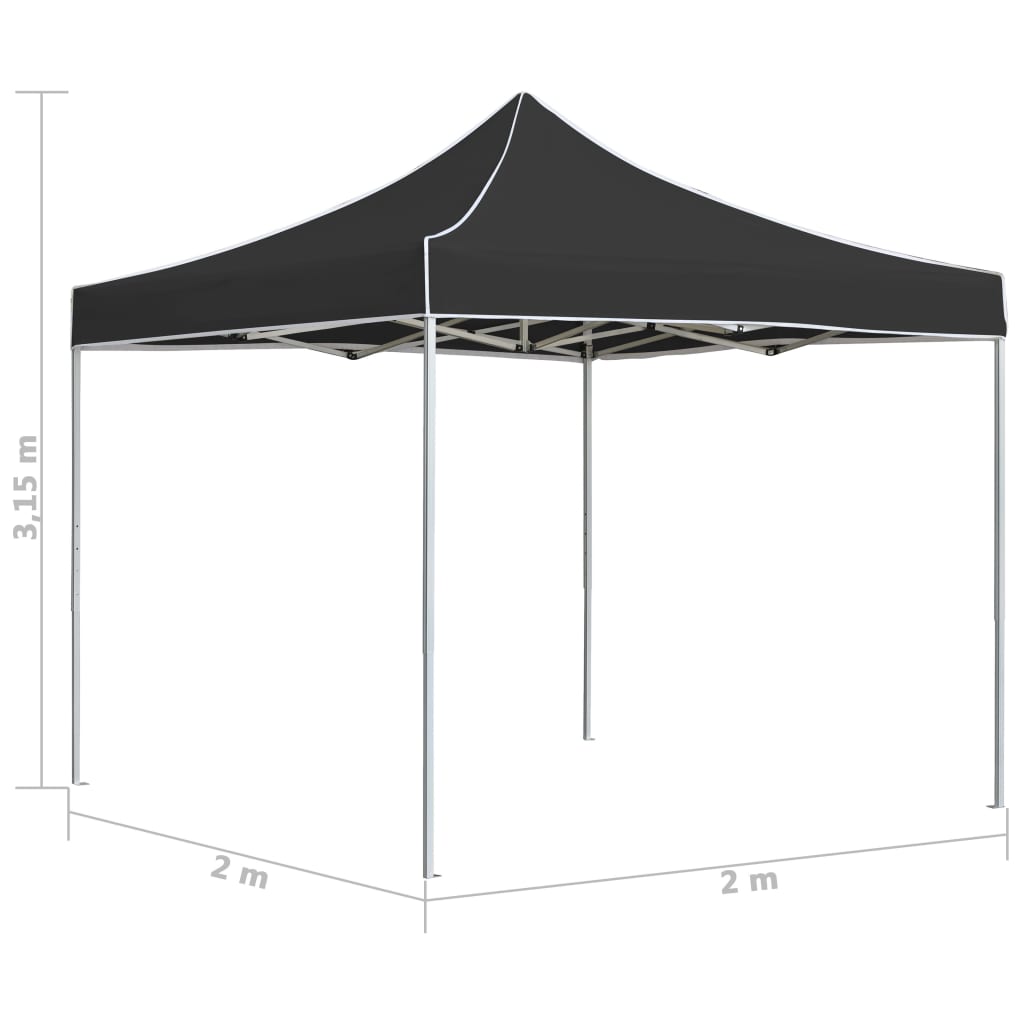 Partytent Professioneel Inklapbaar 2X2 M Aluminium Antraciet Zonder wanden