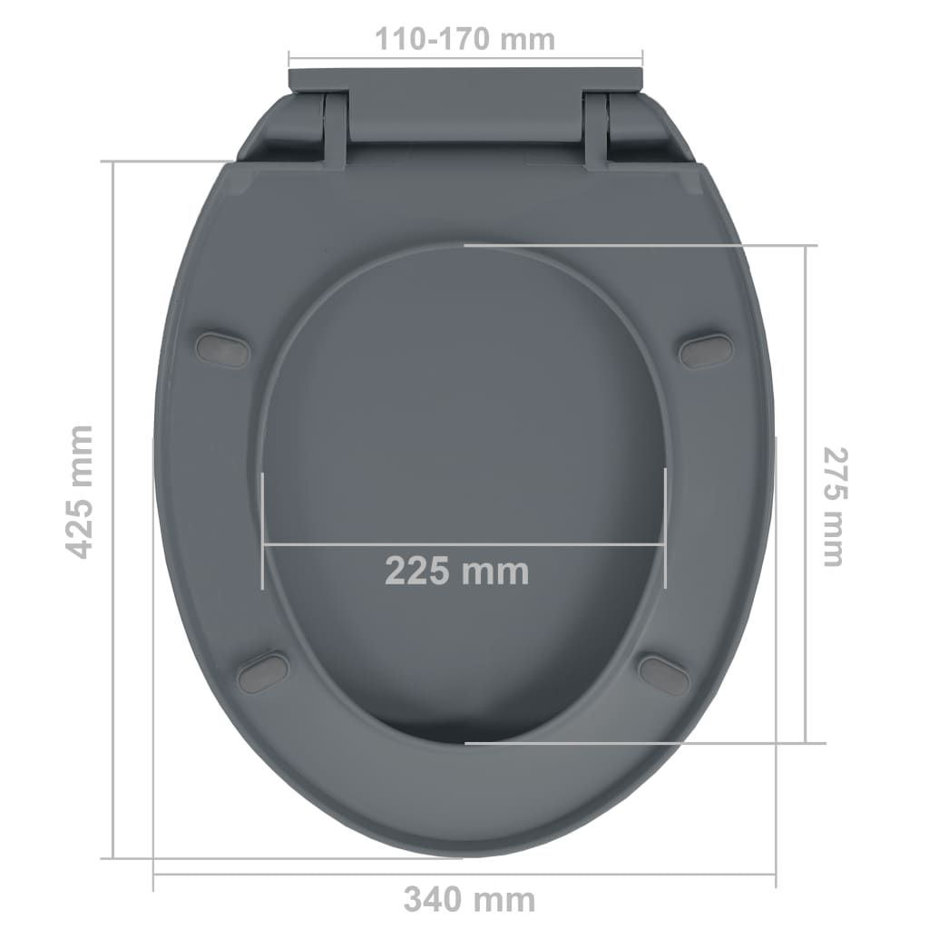 Toiletbril soft-close ovaal grijs Grijs Nee