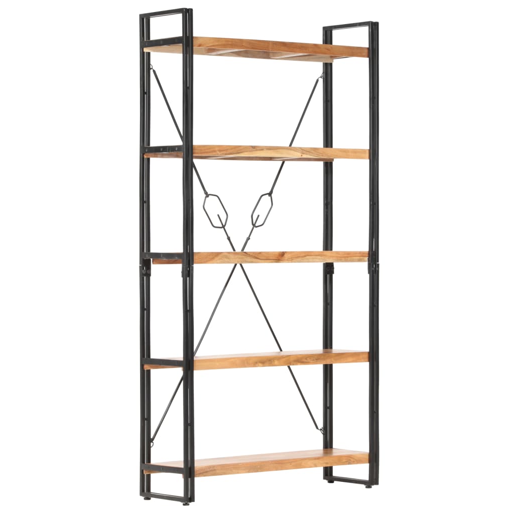 Boekenkast Met 5 Schappen Bruin 90 x 30 x 180 cm Massief acaciahout