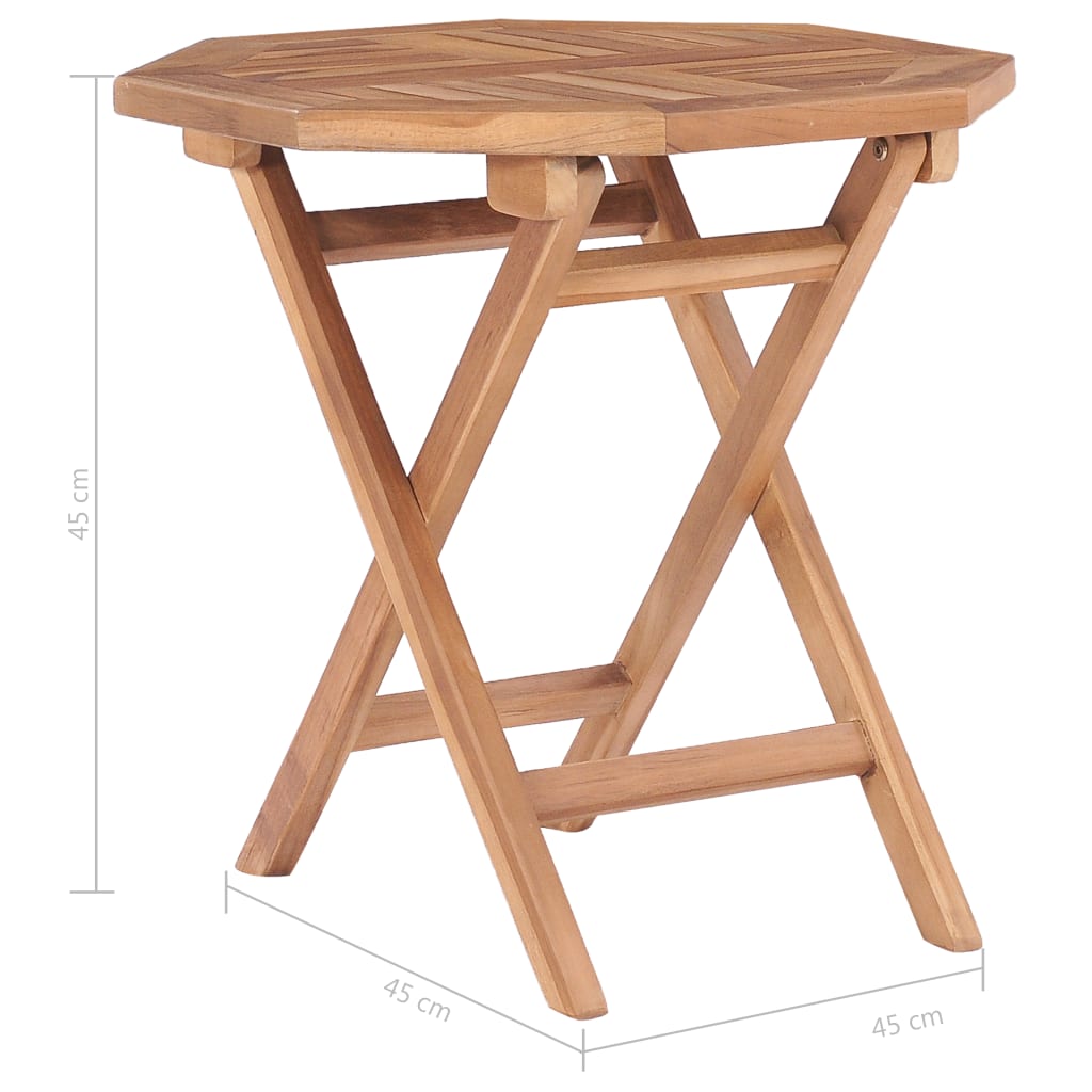 Tuintafel Inklapbaar 45X45X45 Cm Massief Teakhout Achthoekig
