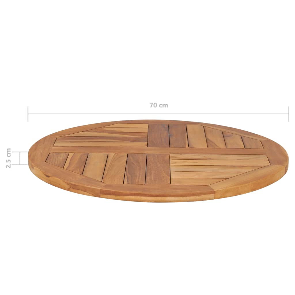 Tafelblad Rond 2,5 Cm 70 Cm Massief Teakhout Ø 70 x 2.5 cm