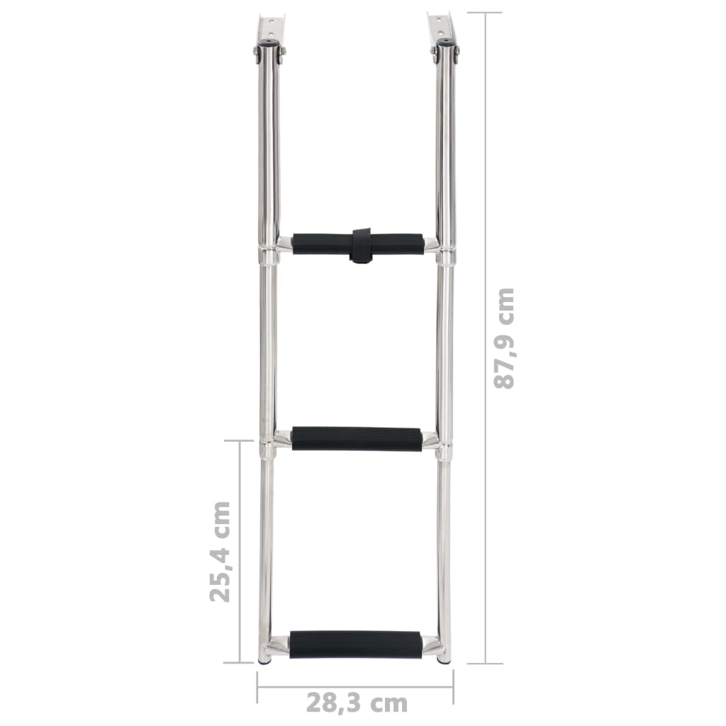 Boordladder Inklapbaar Met 3 Sporten Roestvrij Staal 28.3 x 87.9 cm