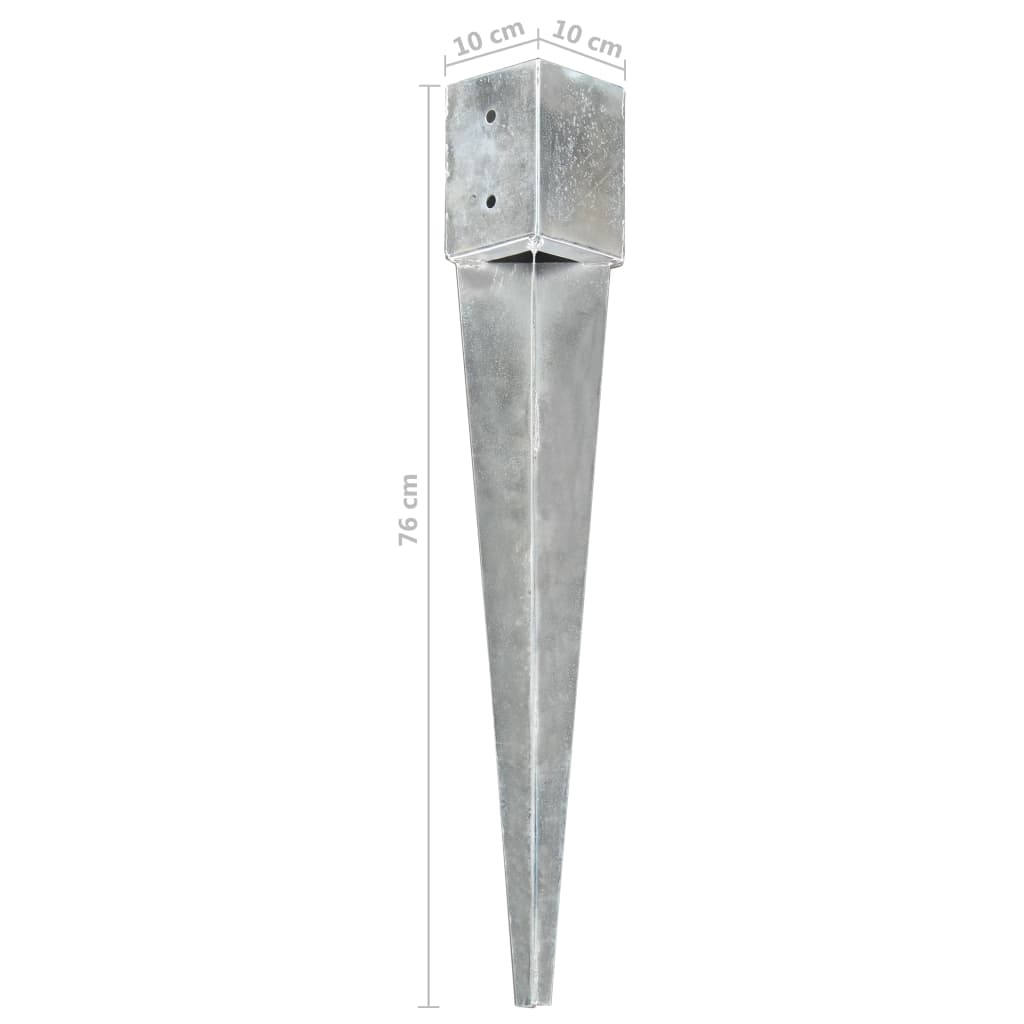 Grondpinnen Gegalvaniseerd Staal Zilverkleurig 12 10 x 10 x 76 cm