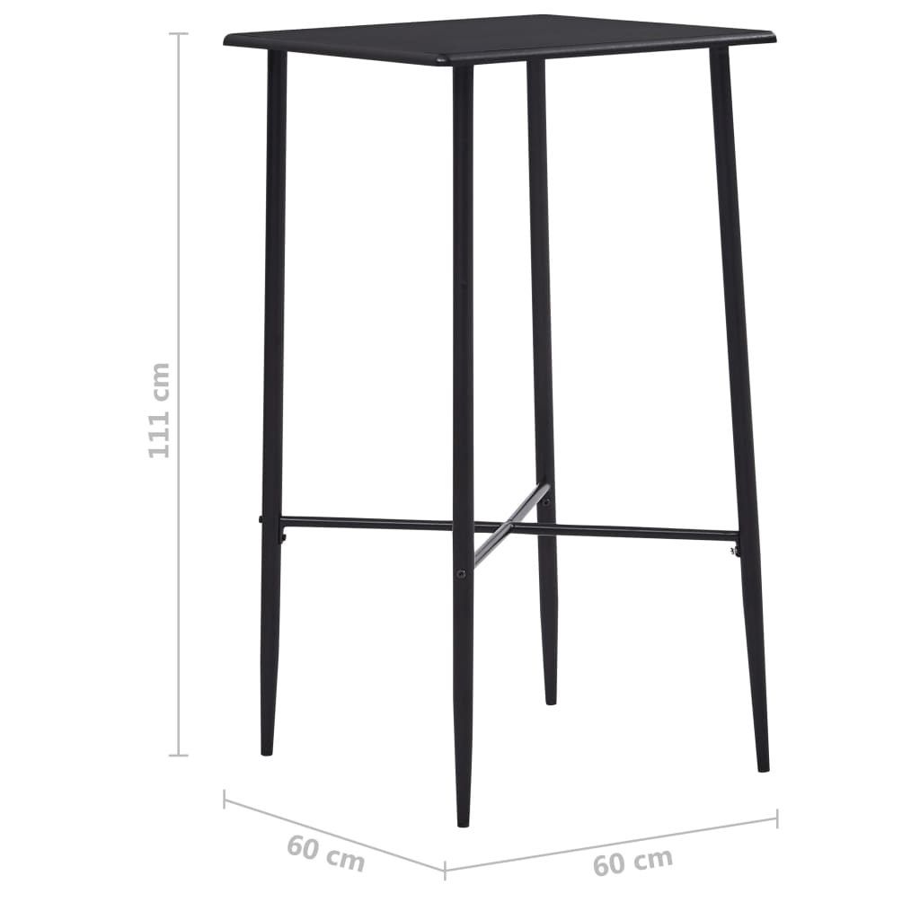 Barset Kunststof 3 Zwart