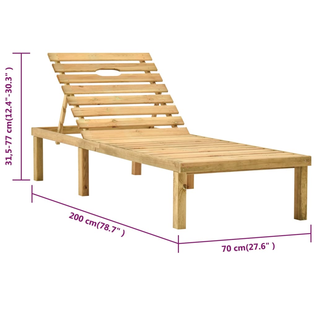 Ligbed Geïmpregneerd Grenenhout Zonder tafel