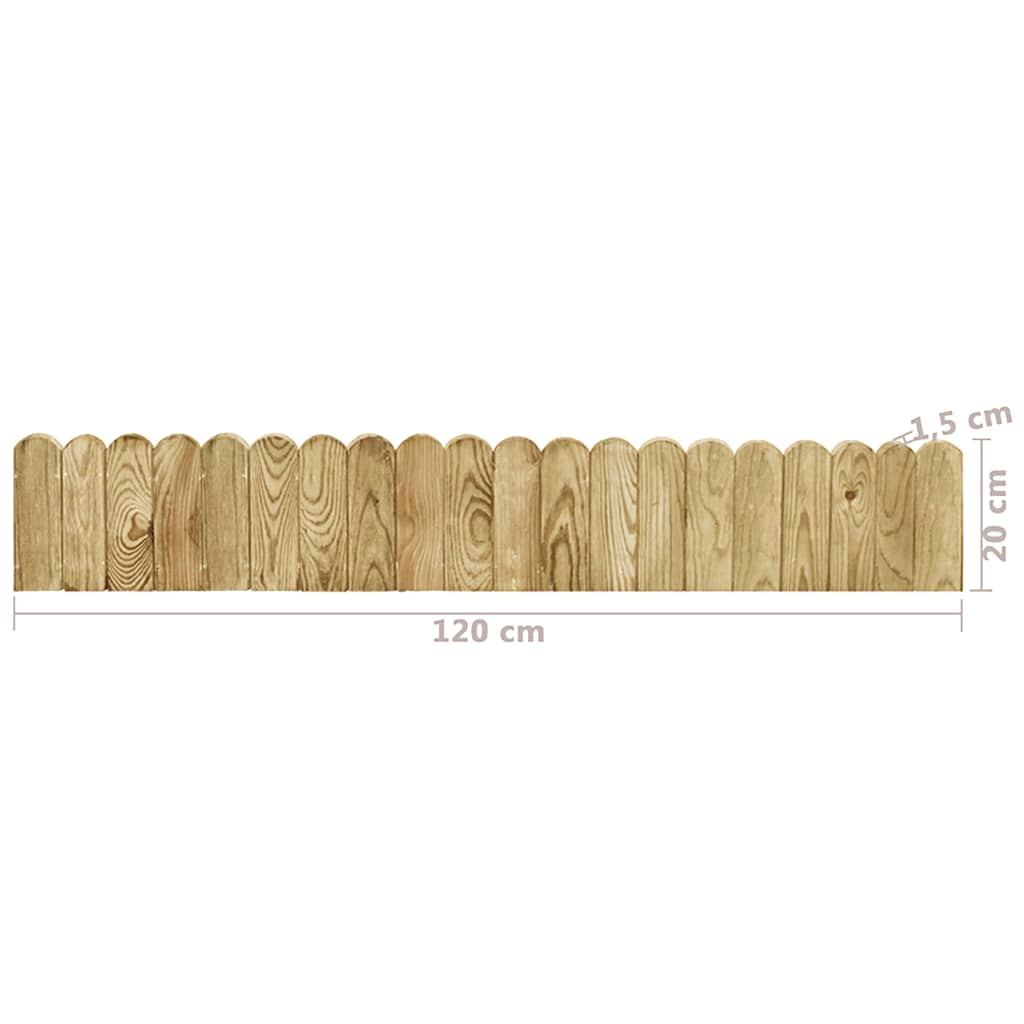 Gazonrand 120 cm geïmpregneerd grenenhout groen Groen