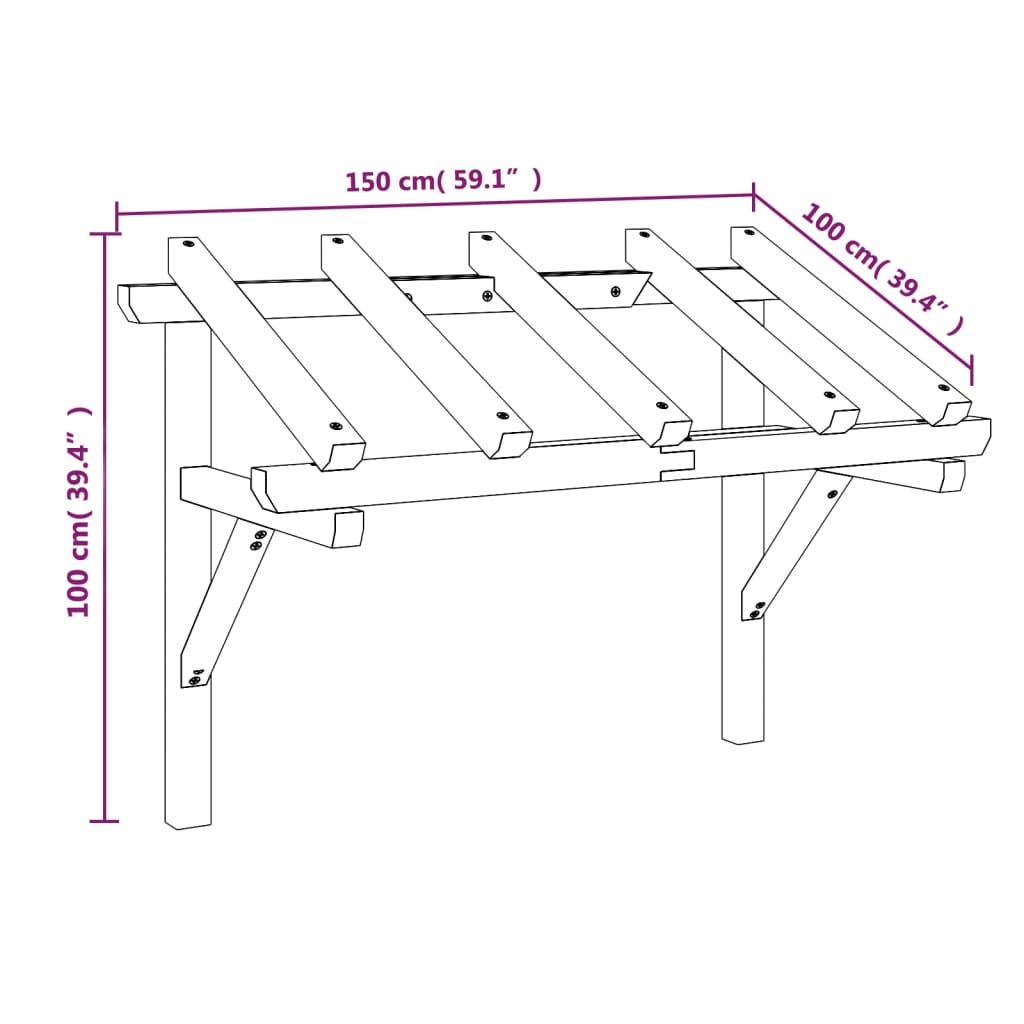 Deurluifel Massief Grenenhout 150 x 100 x 100 cm