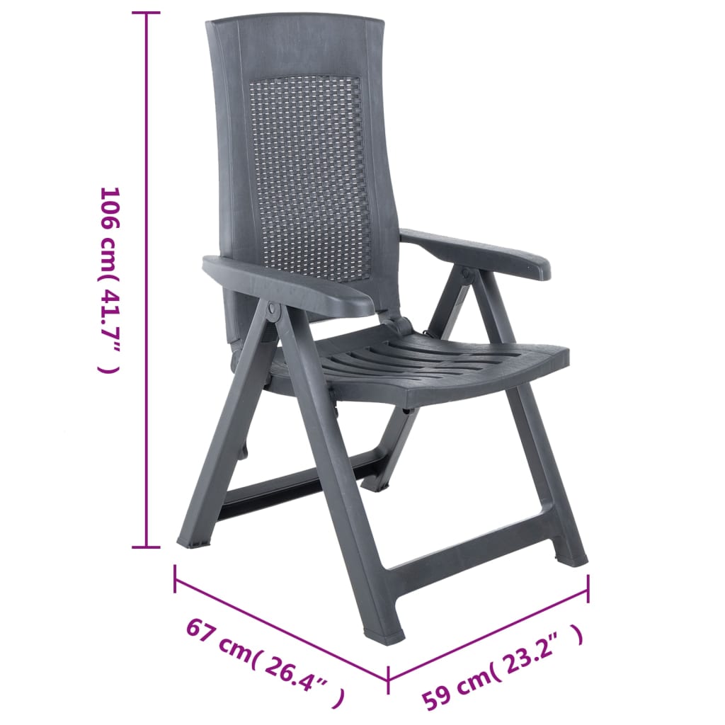 Tuinstoelen Verstelbaar Kunststof Kleurig Antraciet