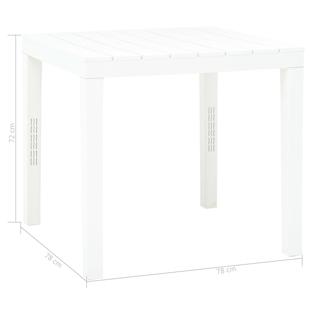 Tuintafel Met 2 Banken Kunststof Wit
