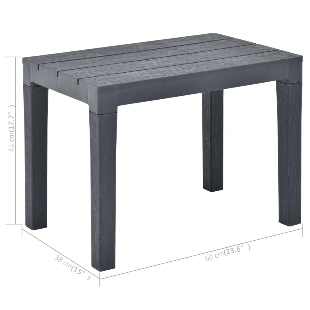 Tuintafel Met 2 Banken Kunststof Antraciet
