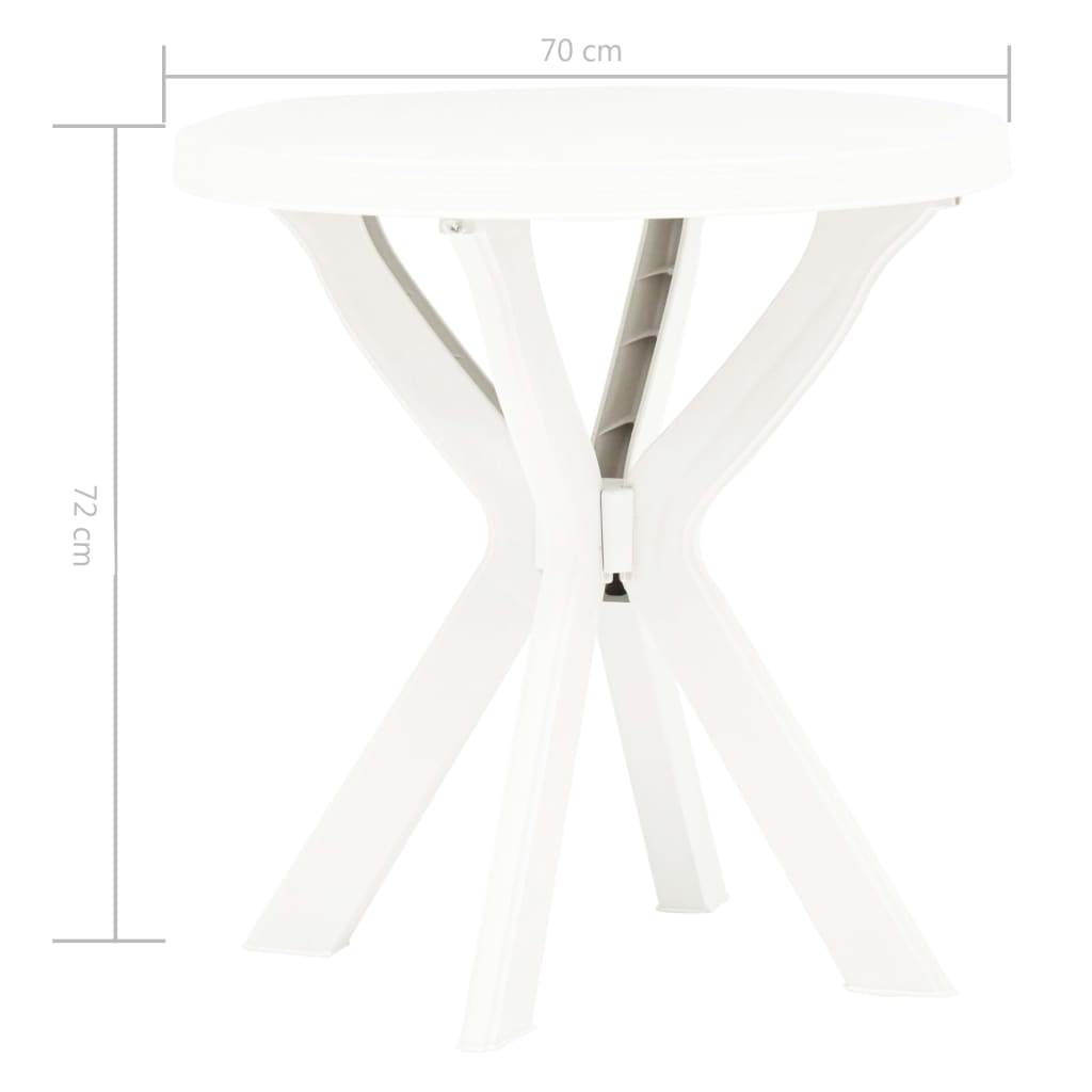 Bistrotafel Ø70 Cm Kunststof Wit