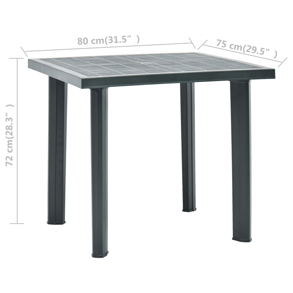 Tuintafel 80X75X72 Cm Kunststof Groen