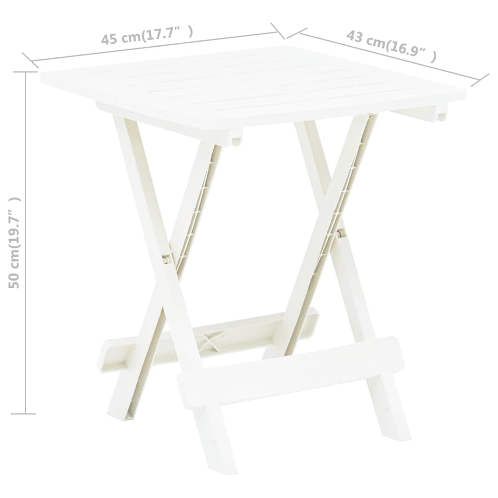 Tuintafel Inklapbaar 45X43X50 Cm Kunststof Wit