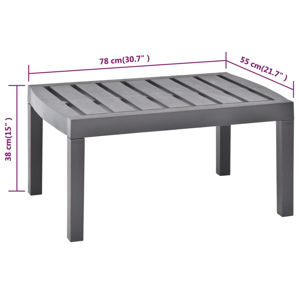 Tuintafel 78X55X38 Cm Kunststof Kleurig Mokka