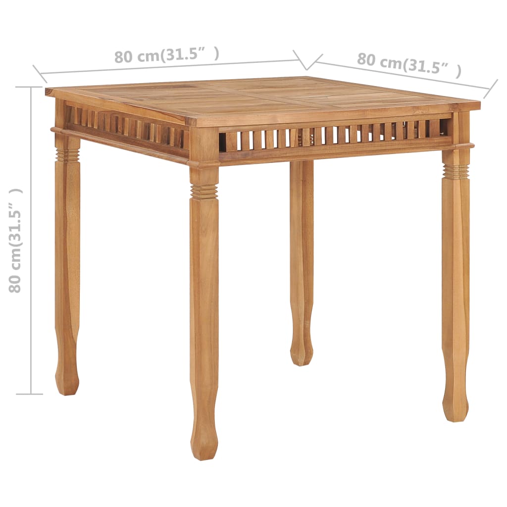 Tuintafel 80X80X Massief Teakhout 80 cm