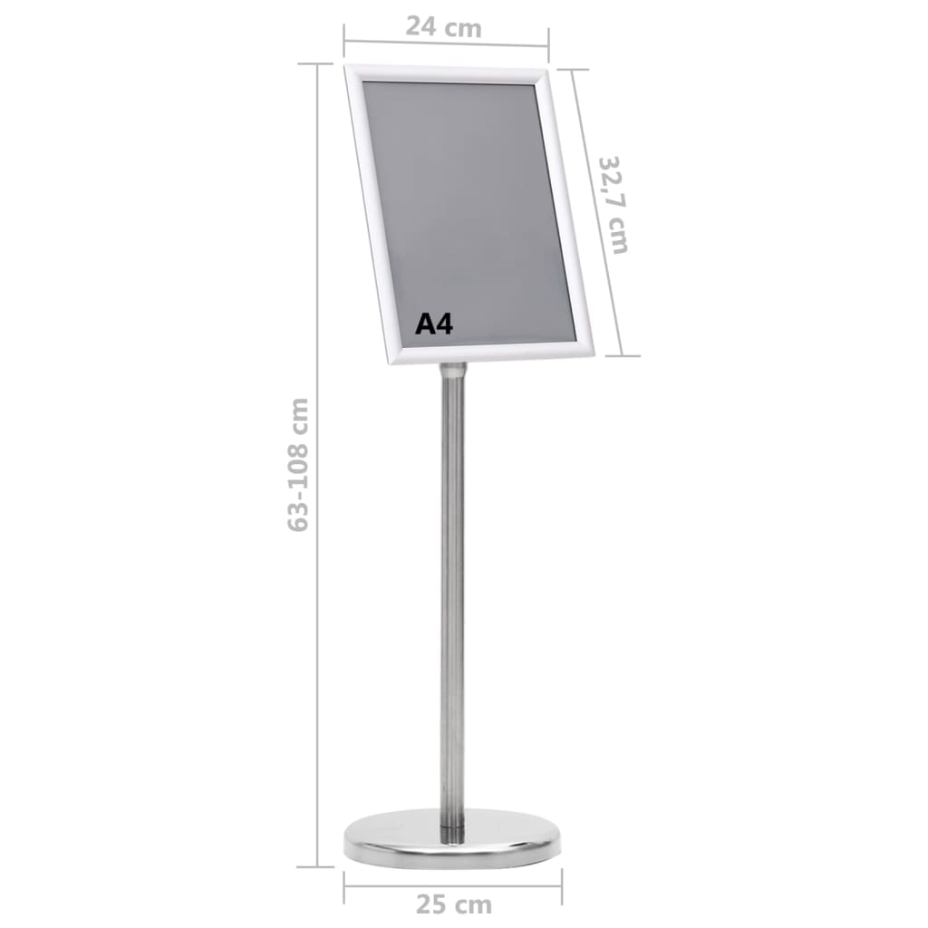 Posterstandaard Aluminiumlegering Kleurig a4 Zilver