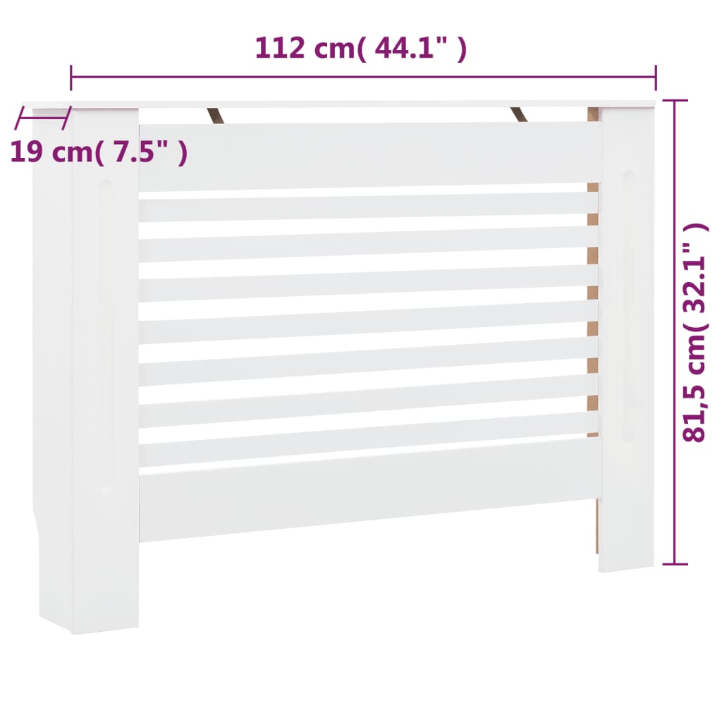Radiatorombouwen 11X19X81,5 Cm Mdf 2 112 x 19 x 81.5 cm Wit