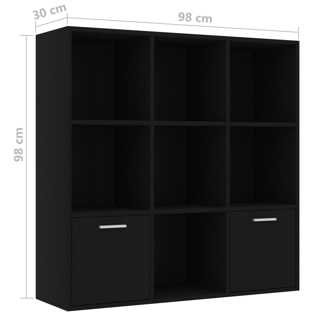 Boekenkast 98X30X98 Cm Spaanplaat Zwart