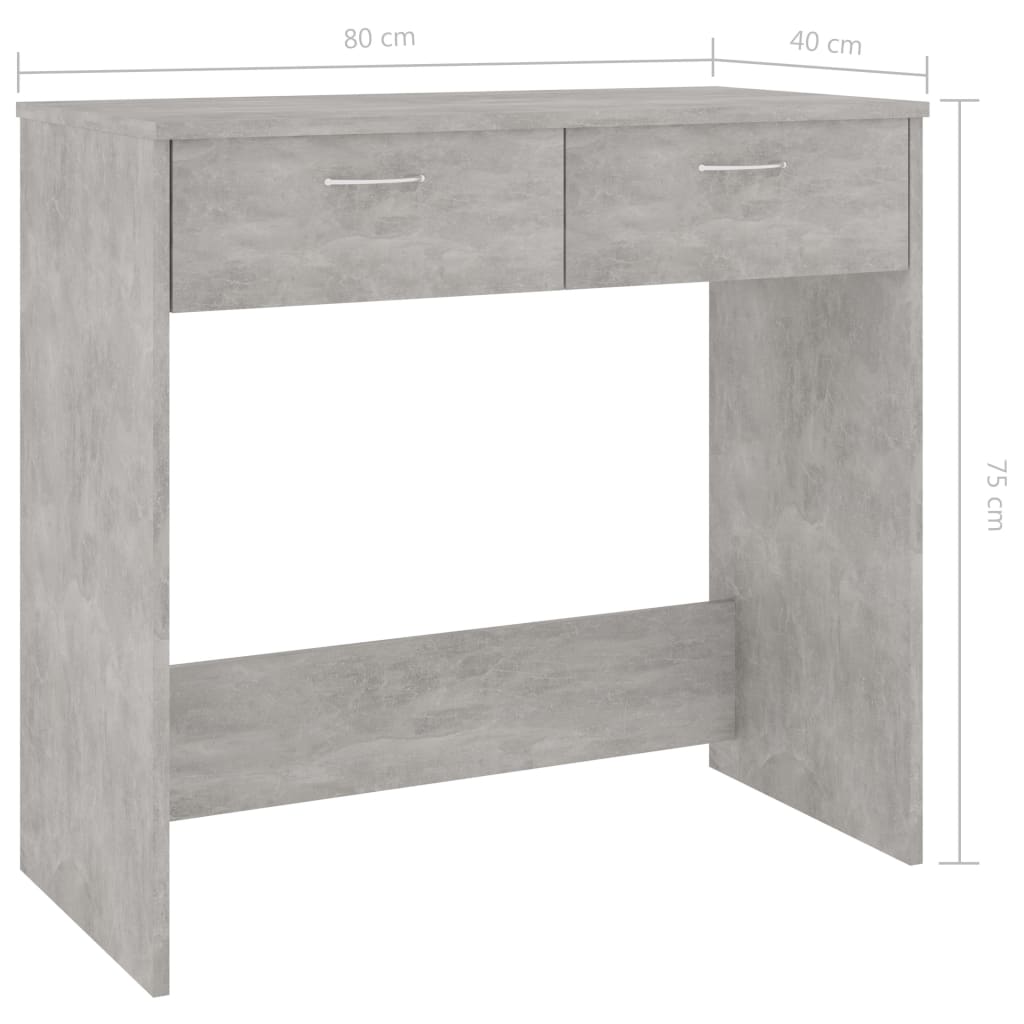 Bureau 80X40X75 Cm Bewerkt Hout Betongrijs