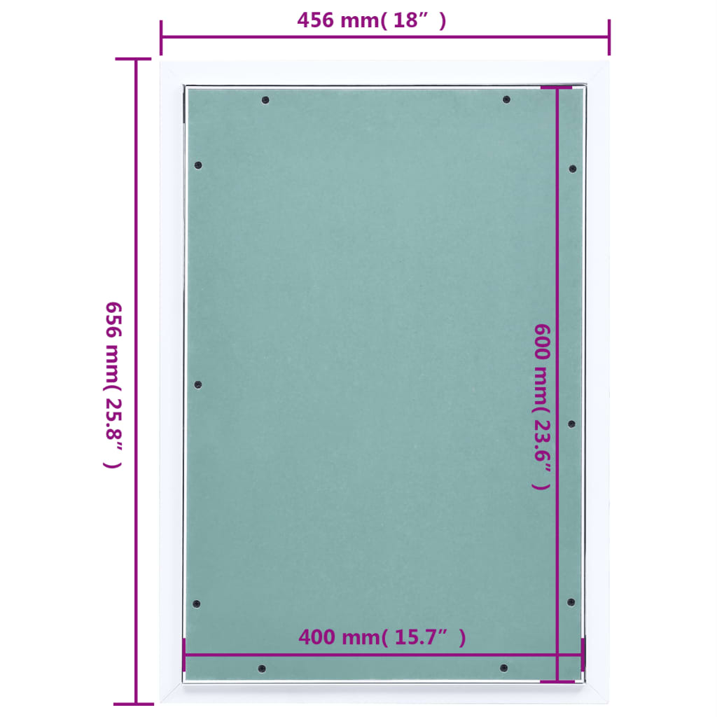 Toegangspaneel met aluminium frame en gipsplaat 400x600 mm 400 x 600 mm