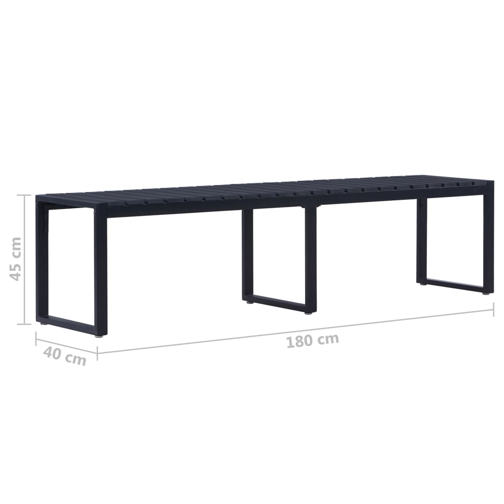 Tuinbank 80 Cm Ps-Plaat Zwart 180 x 40 x 45 cm
