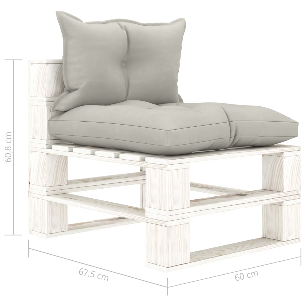 Tuinmiddenbank Met Kussens Pallet Hout Taupe